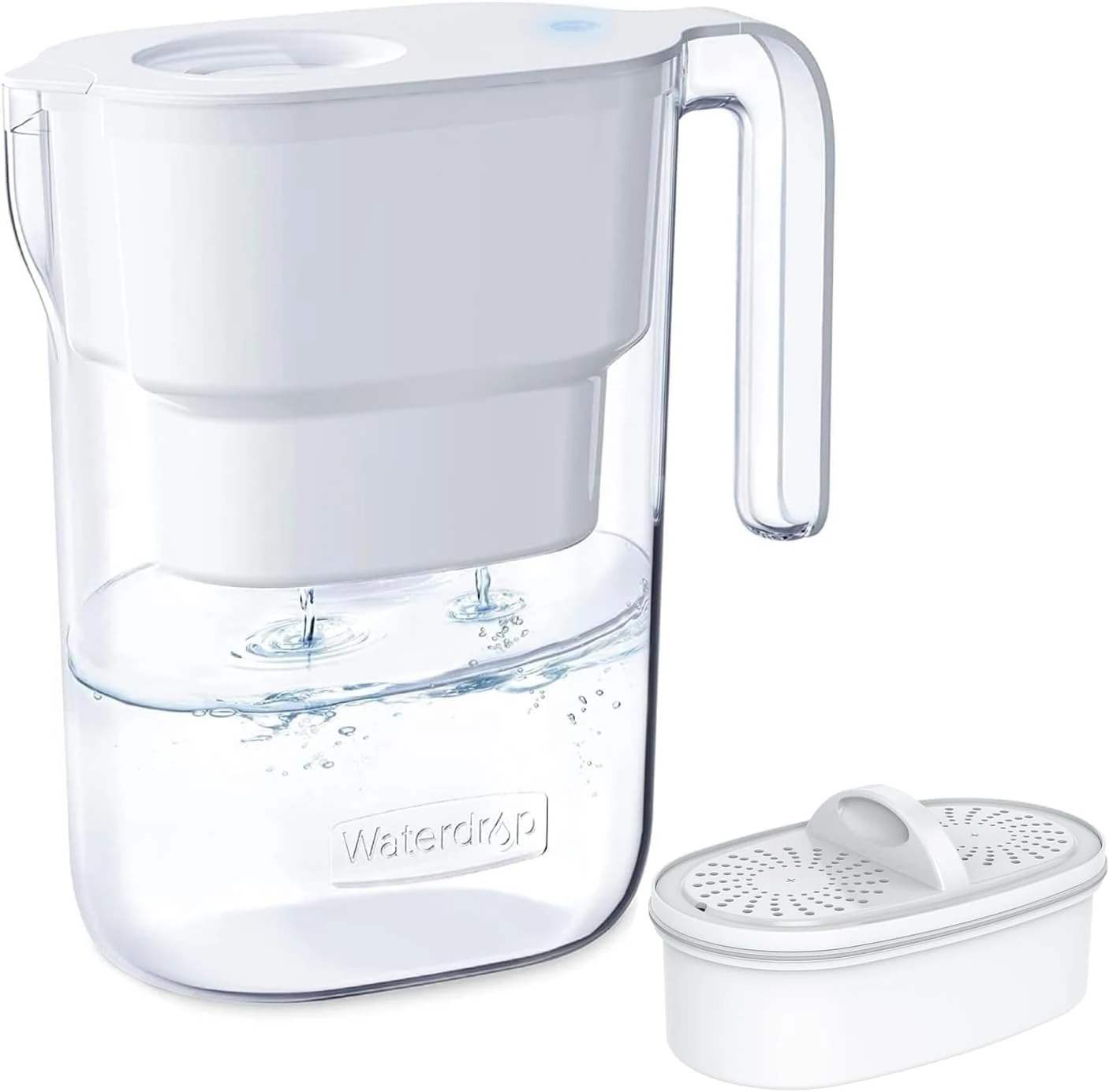 Waterdrop Elfin Fridge Water Filter Jug with 3 Months Filter, 2.5L, Reduces Fluoride, Chlorine and More, NSF Certified, BPA Free, White (Replacement Filter: WD-PF-01A Plus)