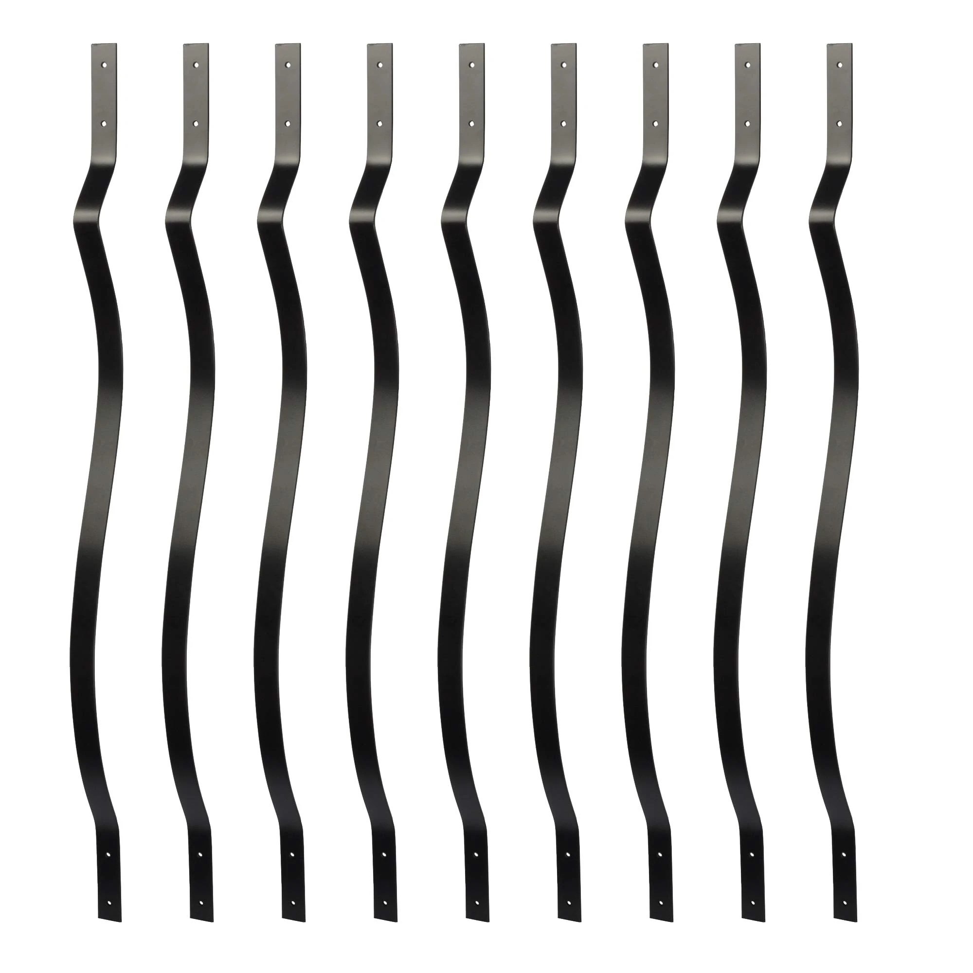 Myard 32-1/4 Inches Heavy Duty Iron Deck Balusters Furniture with Screws for Facemount Railing Fencing, European Baroque Silhouette Wrought Style (50-Pack, Matte Black)