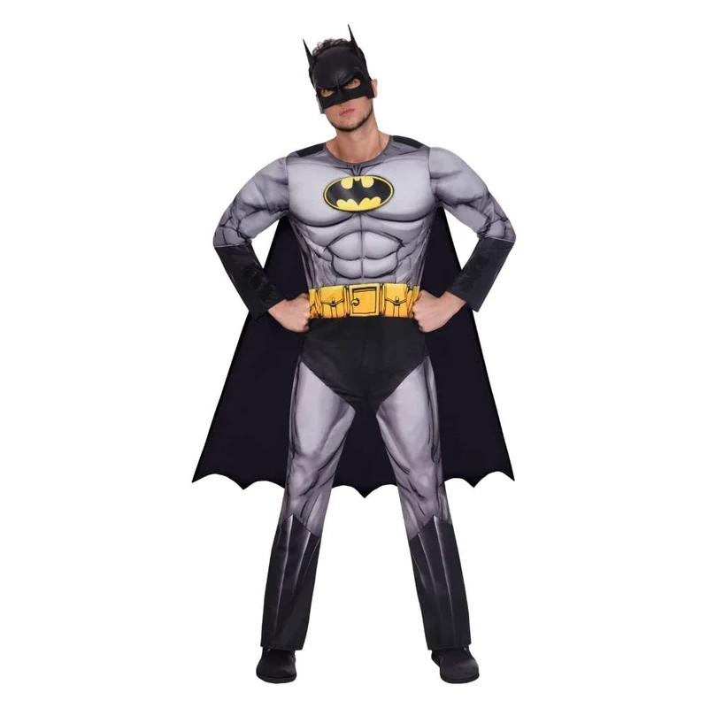 Amscan 9906098 Adult Mens Official Warner Bros. Licensed Deluxe Batman Classic Fancy Dress Costume (Large)