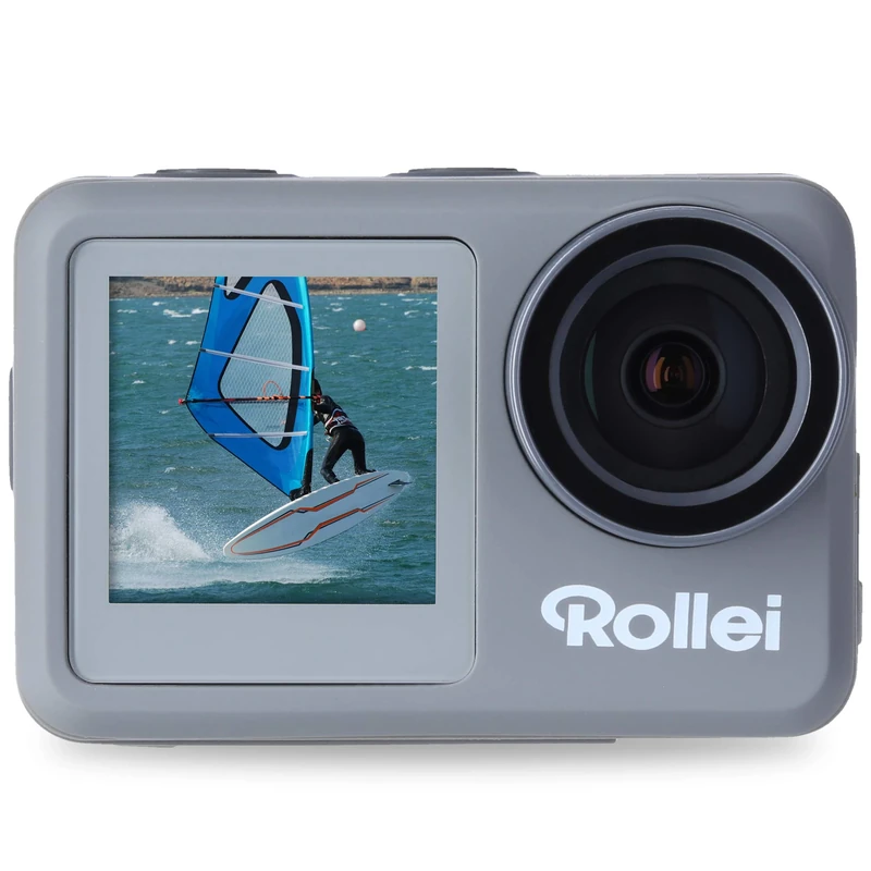 Rollei Action Cam 9s Plus I 4K 60fps underwater camera with selfie display, image stabilization, time lapse, slow motion, loop function I waterproof up to 10m, 65.5 x 43.8 x 26.5 mm