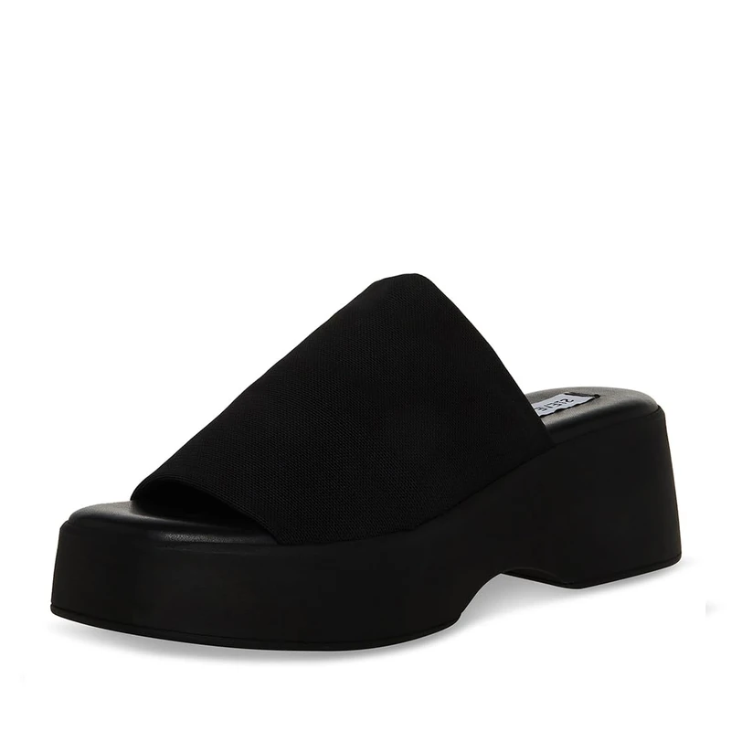 Steve Madden Women's Slinky30 Wedge Sandal, Black, 4 UK