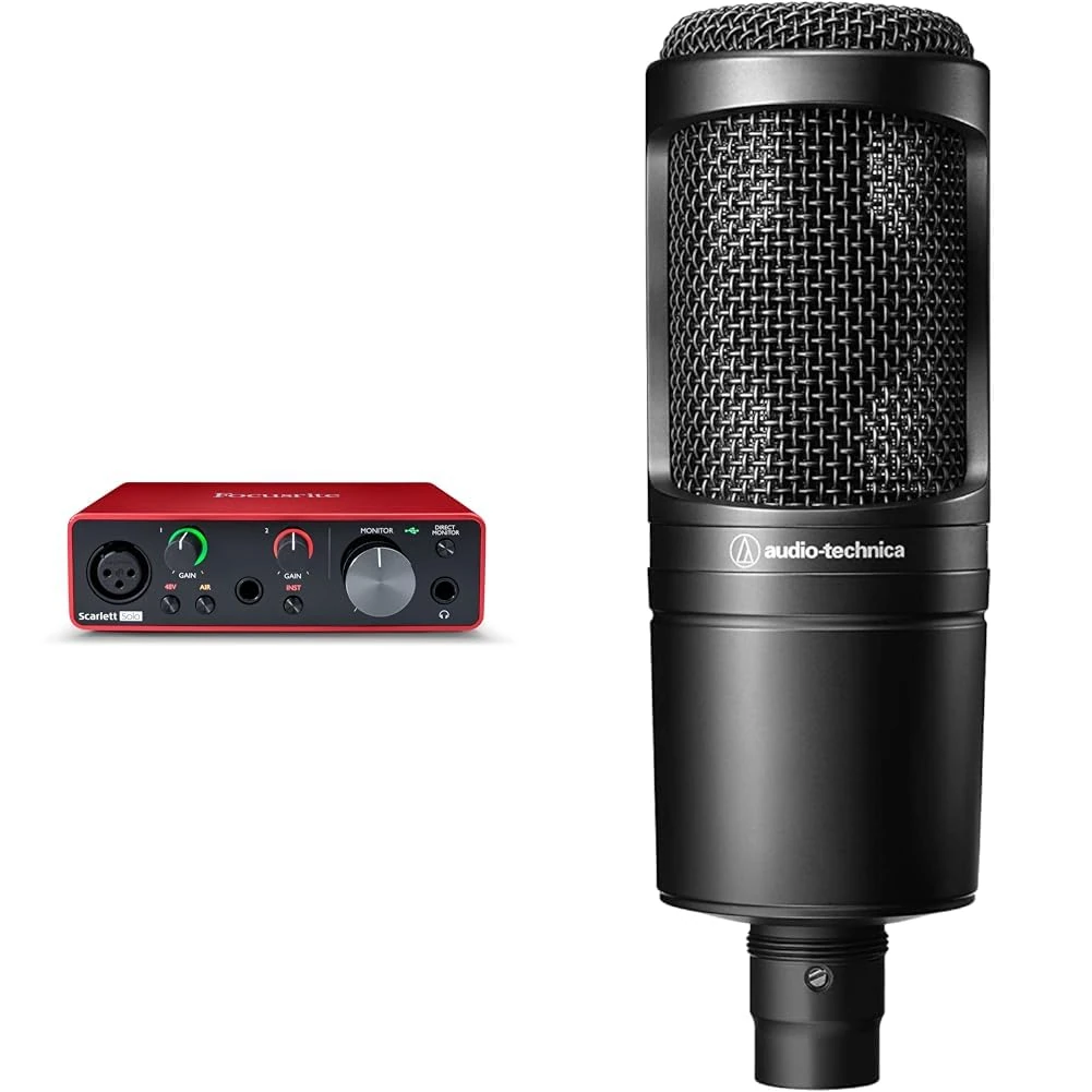 Focusrite Scarlett Solo 3rd Gen USB Audio Interface & Audio-Technica AT2020 Cardioid Condenser Microphone