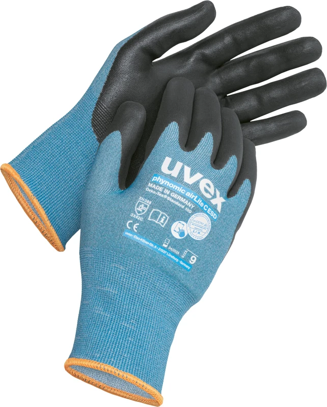 Uvex C ESD, Light Blue/Black, 10/XL, 1 Pair - Image 1