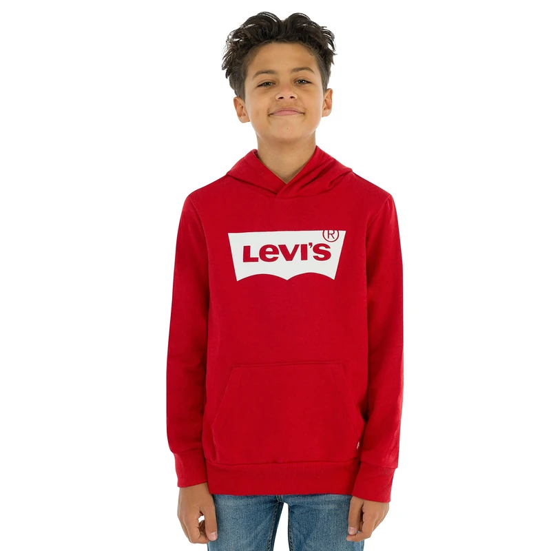 Levi's Boy's Lvb Batwing Screenprint Hoodie 9e8778 Sweatshirt, Levis Red/ White, 16 Years