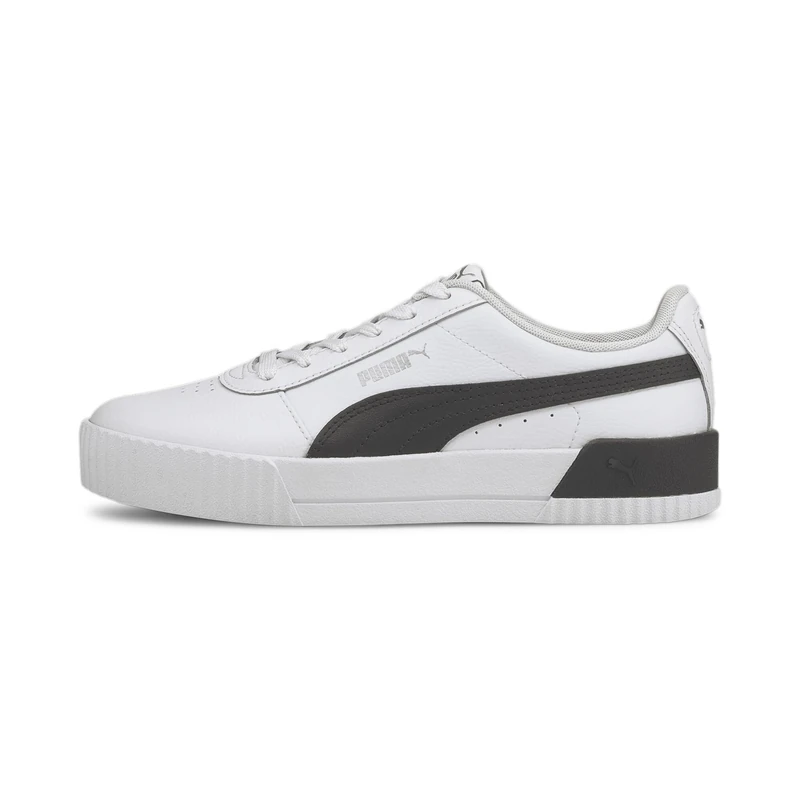 PUMA Women's Carina L Sneaker, White White Black Silver, 5.5 UK