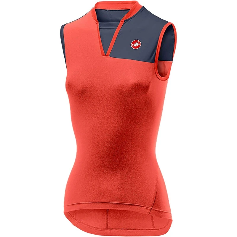 castelli Protagonista 2 Sleeveless Women's T-Shirt, womens, T-Shirt, 4519049, Brillant Pink/Dark Steel Blue, S