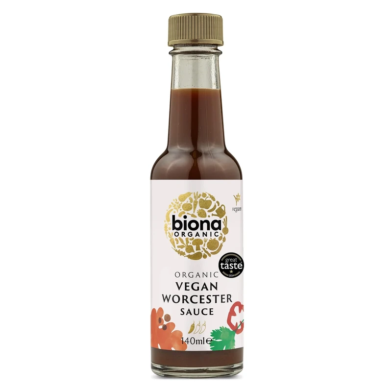 Biona Organic Worcester Sauce, 140ml - Great Taste Award 2024 Winner - Gluten-Free & Organic - Ideal for dipping sauces and marinades