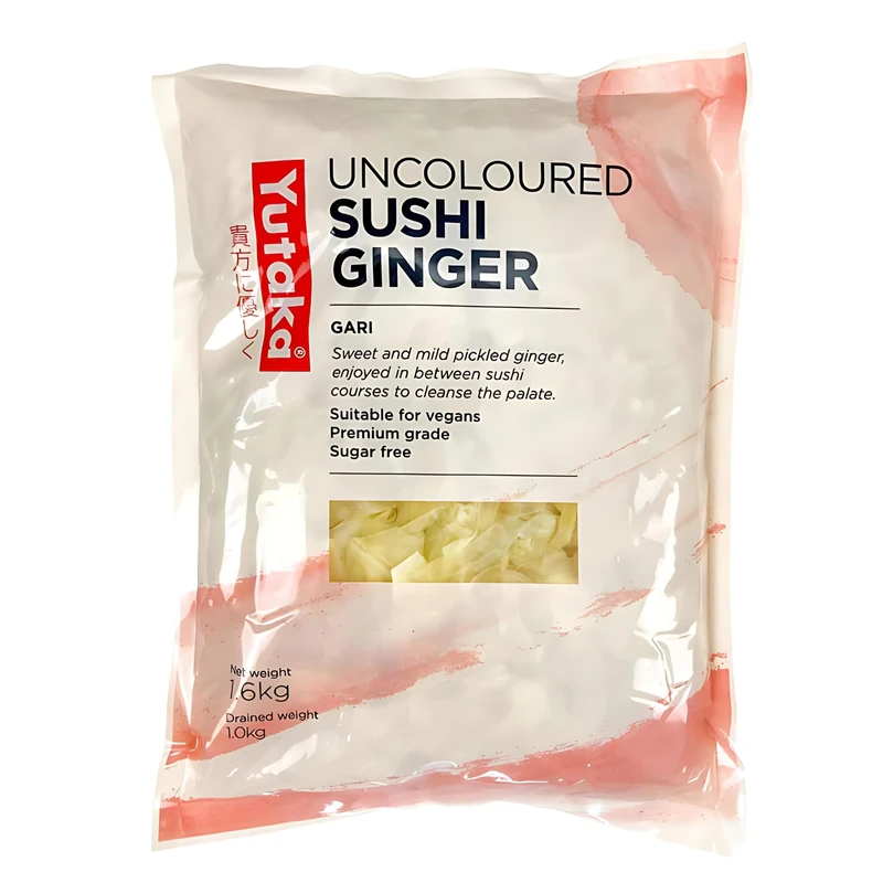 Yutaka Sushi Gari Pickled Ginger Non-Coloured – Premium Grade 1.6kg| Authentic Japanese Sushi Ginger | No Artificial Colouring | Vegan-Friendly & Ready to Serve | Ideal for Sushi,Sashimi & Bento Boxes