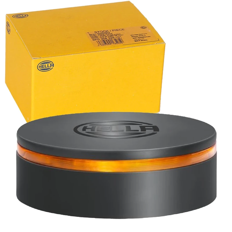 HELLA 2RL 455 256-001 LED-Rotating Beacon - K-LED Rebelution - 12/24V - Amber - Bolted - Cable: 150mm - Plug: Blade Terminal