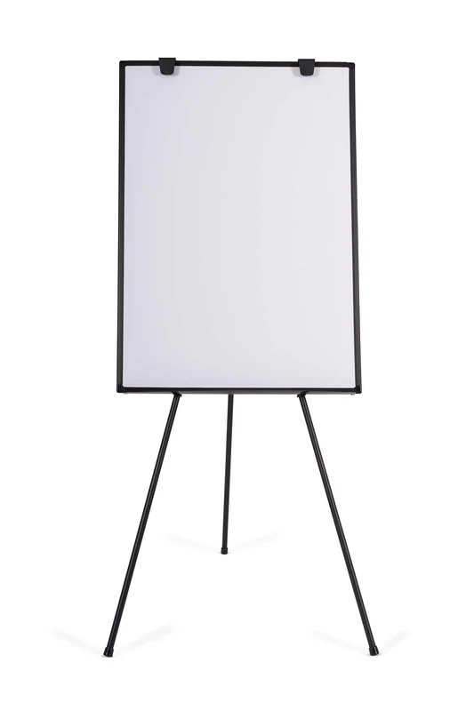 BoardsPlus Flipchart Easel, Black Tripod and Aluminium Frame, Magnetic Whiteboard with Adjustable Height, 70 x 100 x 180 cm