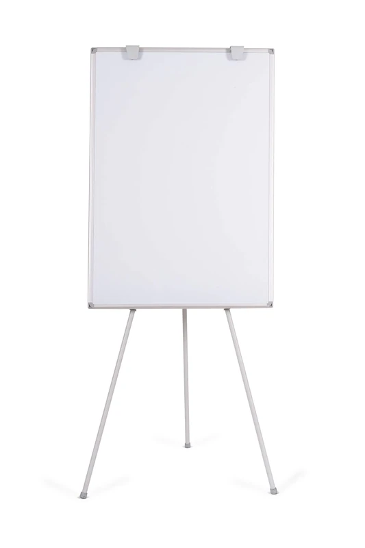 BoardsPlus Flipchart Easel, Grey Tripod and Aluminium Frame, Magnetic Whiteboard with Adjustable Height, 70 x 100 x 180 cm - Image 1