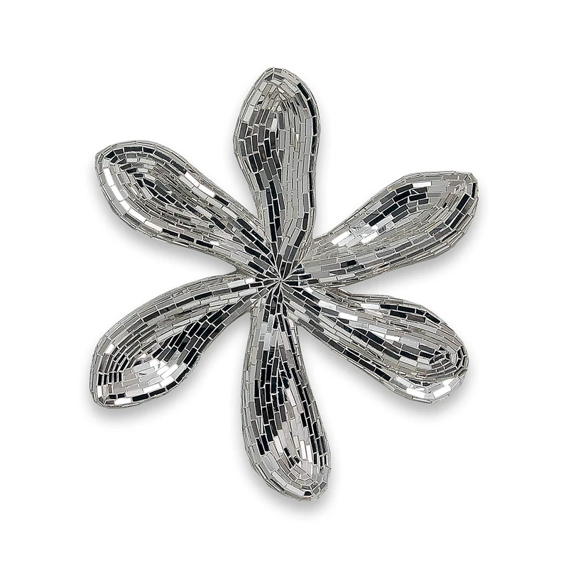 World Art Flower 2 Items Decorated in Glass or Wood, Multicoloured, H51 x L48 x S8 cm