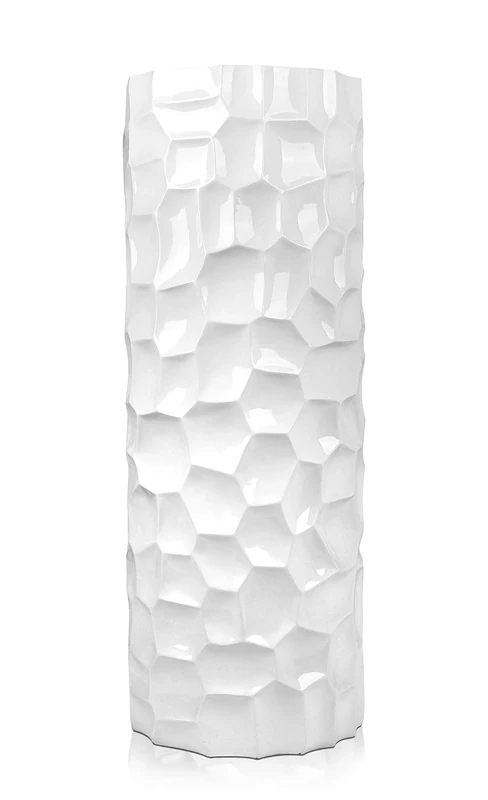 World Art Sculpture Resin Mosaic Column Vase, Multi-Colour, H90 x Ø33 cm