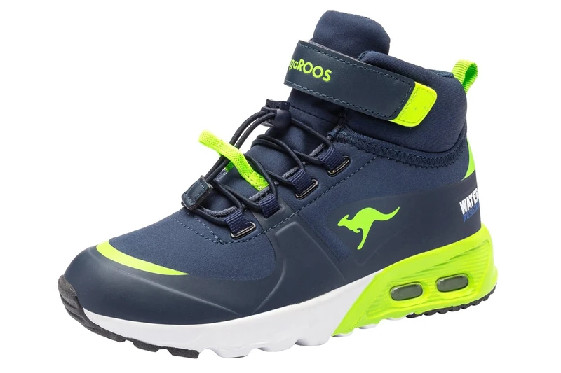 KangaROOS Boy's Kx-hydro Sneaker, Dk Navy Lime, 1.5 UK (34 EU )