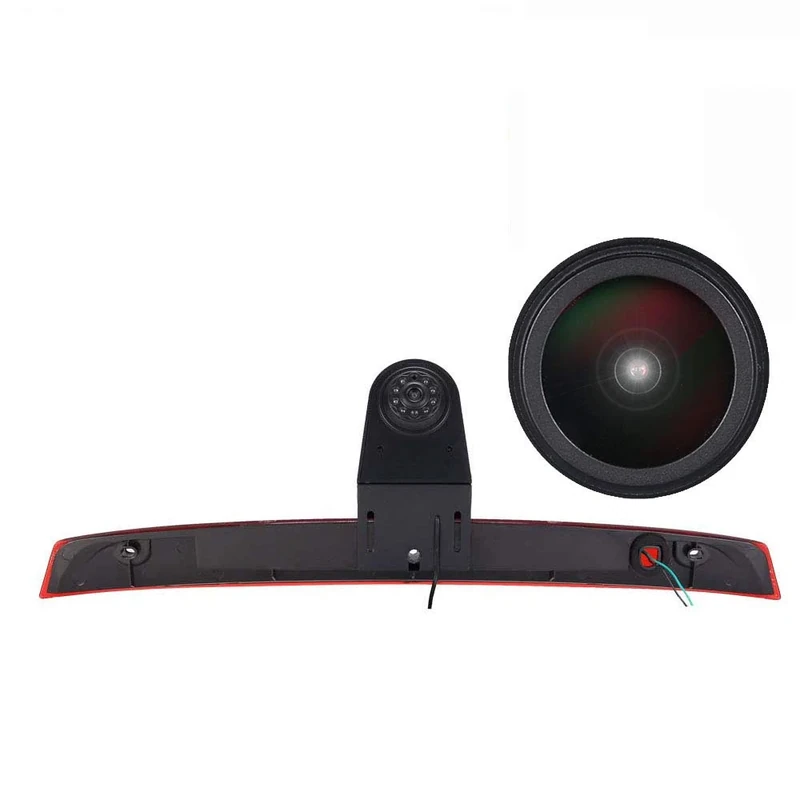 HD IP68 1280Pixels 170° Auto Brake Light Roof Rear View Reversing Backup Camera Parking Aids System with Angle Adjustable Compatible with Mercedes Benz viano Vito W639 V6 van Transporter 3 Bremslicht