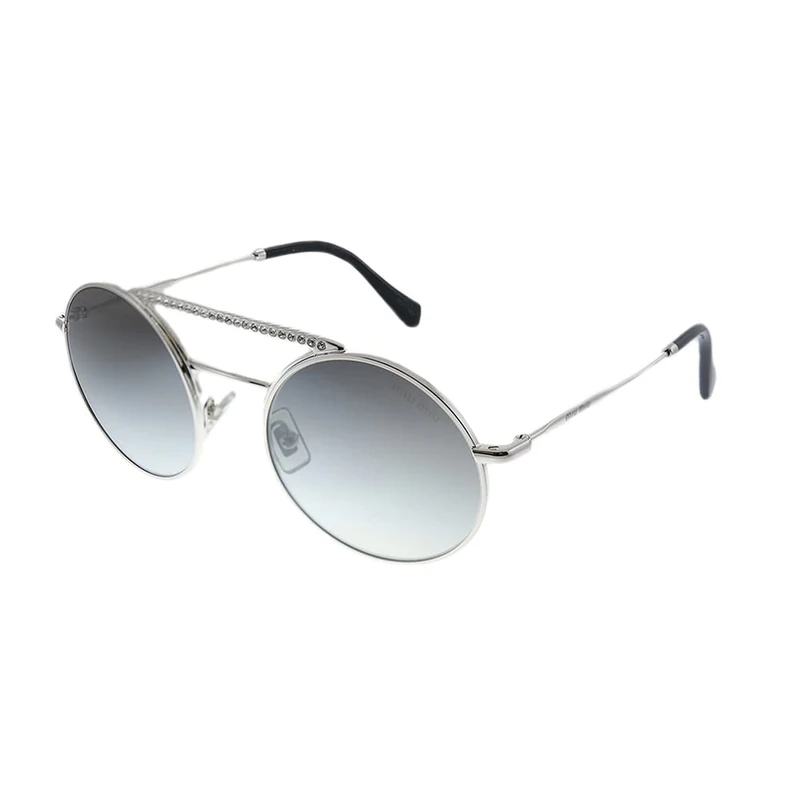 Miu Miu 0MU 52VS Women's Sunglasses - Silver/Grey Shaded 50