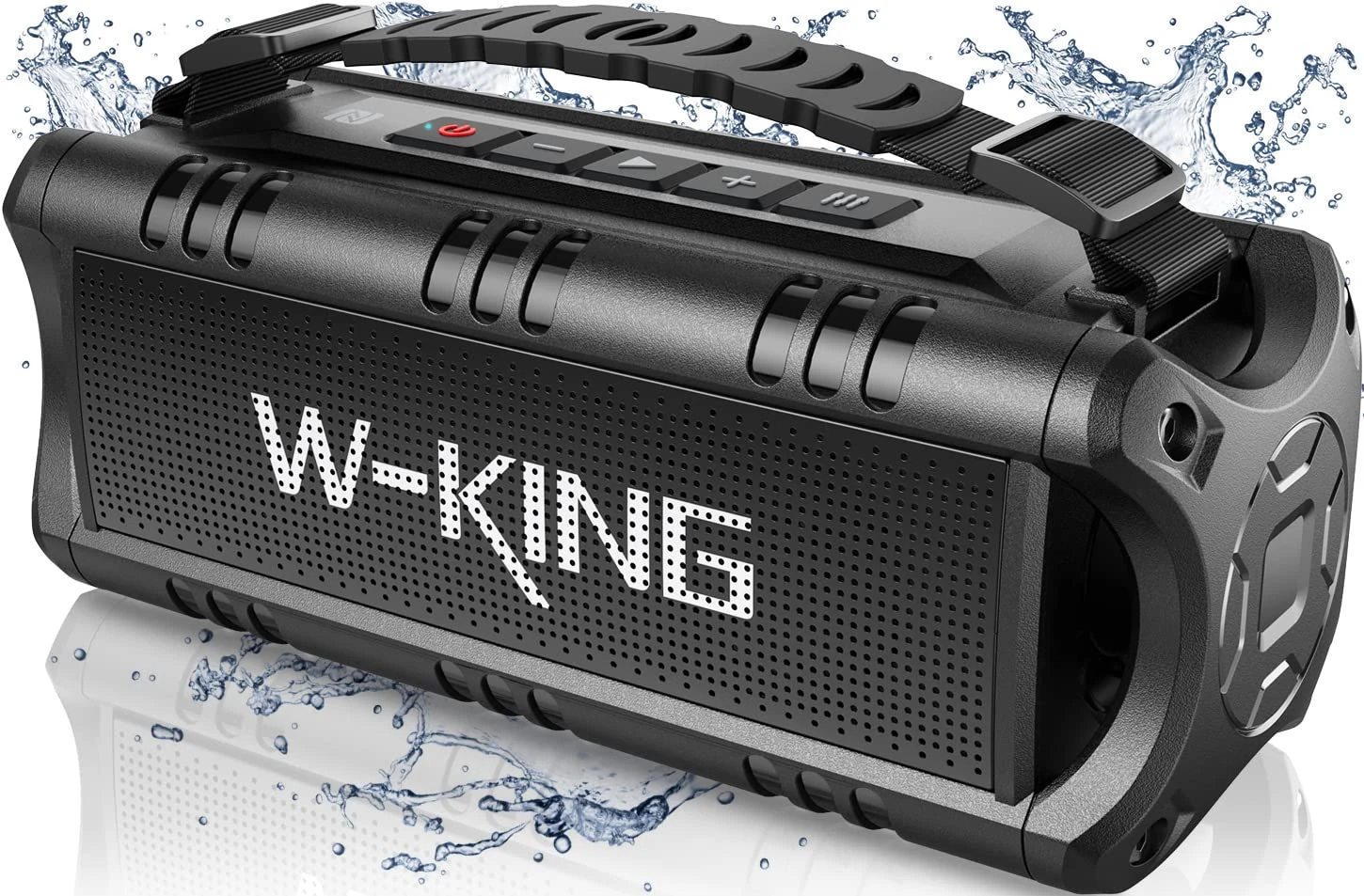 W-KING Bluetooth Speaker, (60W PEAK) 30W RMS Portable Loud Speakers Wireless Bluetooth, IPX6 Waterproof Outdoor Speakers, 24H, EQ, AUX, TF Card, USB Playback, Powerful Speaker for Home, Party, Camping