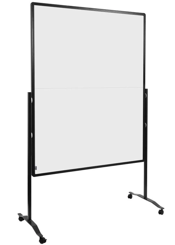 Legamaster Premium Plus workshop board foldable - white - 150x120 cm - double-sided pinboard with cardboard-laminated surface - incl. 4 lockable castors and click-in paper hooks