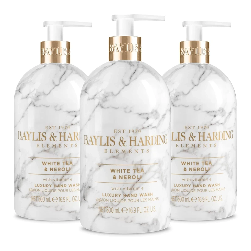 Baylis & Harding Elements White Tea & Neroli Hand Wash, 500 ml (Pack of 3) - Vegan Friendly