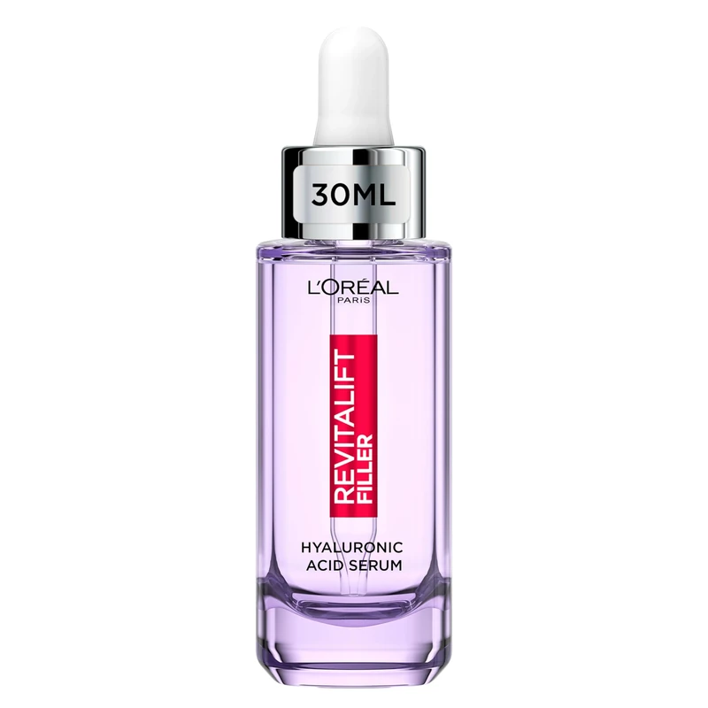 L'Oréal Paris Revitalift Filler Hyaluronic Acid Serum [1.5% Pure Concentrated Micro-Epidermic Hyaluronic Acid], Dropper Serum, Intensely Hydrates & Replumps, Visibly Reduces Fine Lines & Wrinkles