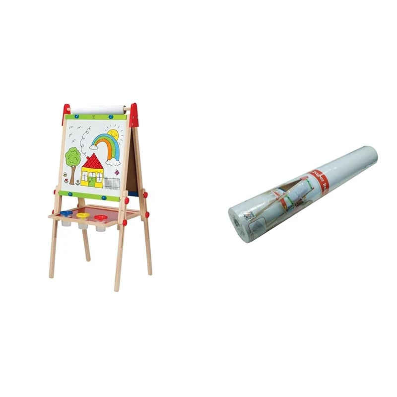 Hape All-in-1 Easel | Award-Winning Double-Sided Kids Standing Easel & Art Paper Roll Replacement for Art Easel | 38cm X 20m Replacement Paper Roll for All-in-1 Easel