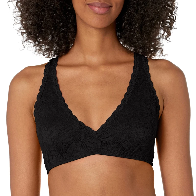 Cosabella Women's Say Never Beauty Racie Racerback Bralette Plunge Bra, Black, M