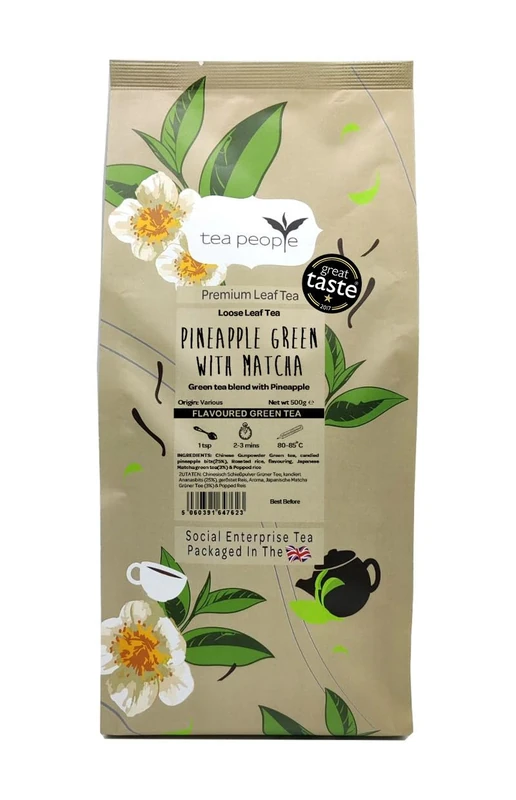 Tea People Pineapple Green With Matcha, 500 g Loose Leaf Tea in Small Catering Pack