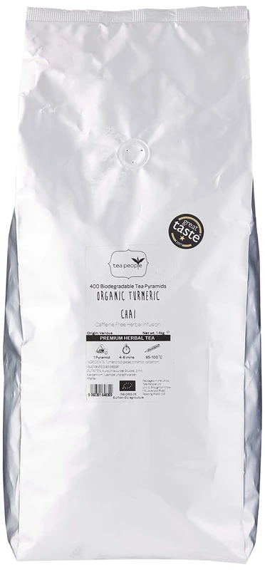 Tea People Organic Turmeric Chai, 400 Tea Pyramids in Large Catering Pack