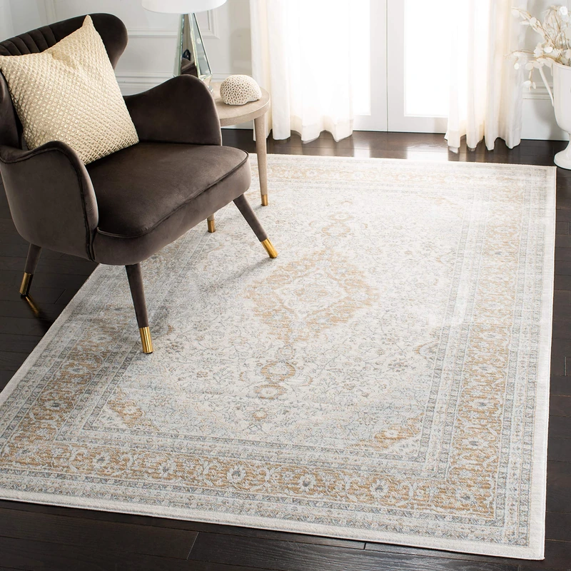 Safavieh Traditional Indoor Woven Rectangle Area Rug, Isabella Collection, ISA919, in Cream / Beige, 183 X 274 cm for Living Room, Bedroom or Any Indoor Space - Image 1