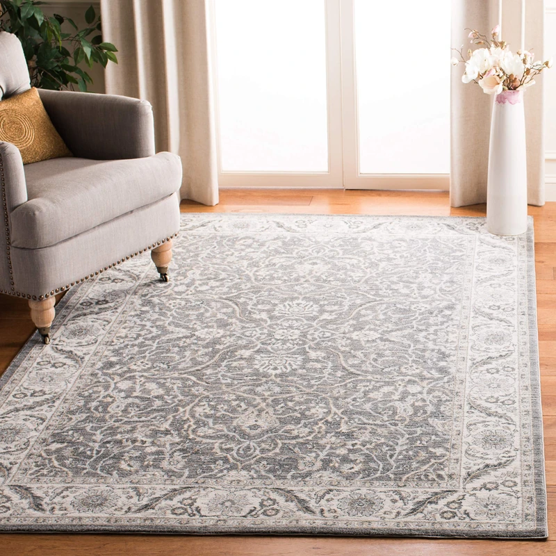 Safavieh Traditional Indoor Woven Rectangle Area Rug, Isabella Collection, ISA912, in Grey / Dark Grey, 183 X 274 cm for Living Room, Bedroom or Any Indoor Space - Image 1