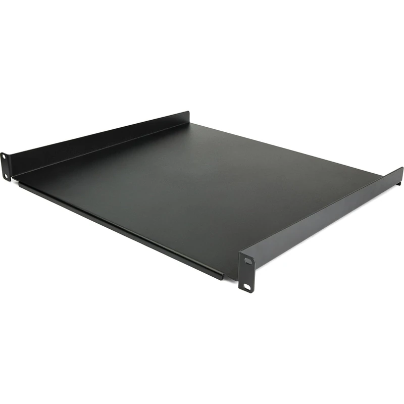 StarTech.com 1U Server Rack Shelf - Universal Rack Mount Cantilever Shelf for 19" Network Equipment Rack & Cabinet - Heavy Duty Steel Weight Capacity 44lb/20kg - 16" Deep Tray, Black (CABSHELF116)