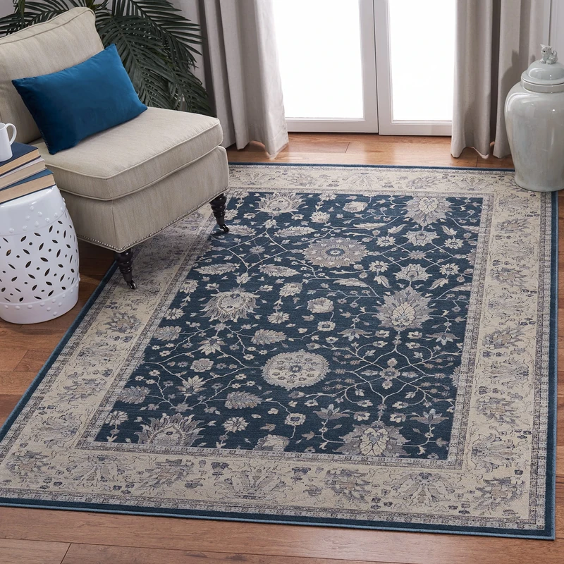 SAFAVIEH Traditional Rug for Living Room, Dining Room, Bedroom - Vintage Collection, Short Pile, in Grey and Neutral, 160 X 229 cm