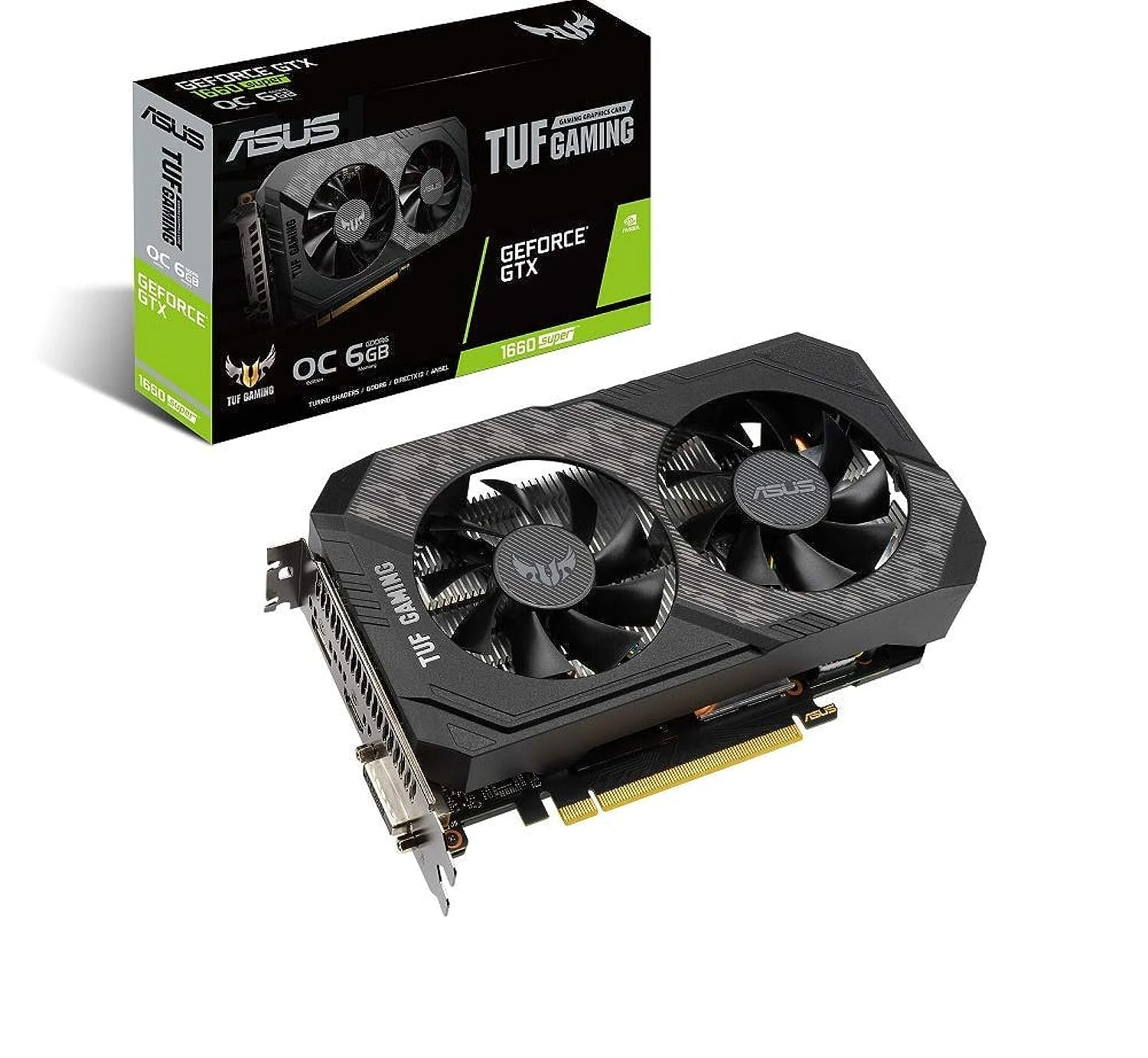 ASUS TUF Gaming GeForce GTX 1660 Super Overclocked 6GB Edition HDMI DP DVI Gaming Graphics Card (TUF-GTX1660S-O6G-GAMING)