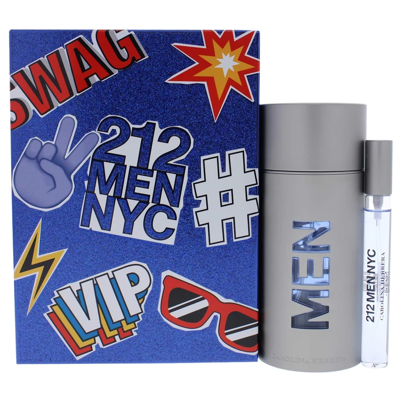 Carolina Herrera 212 Men Nyc For Men 2 Pc Gift Set 3.4Oz Edt Spray, 0.33Oz Edt Spray