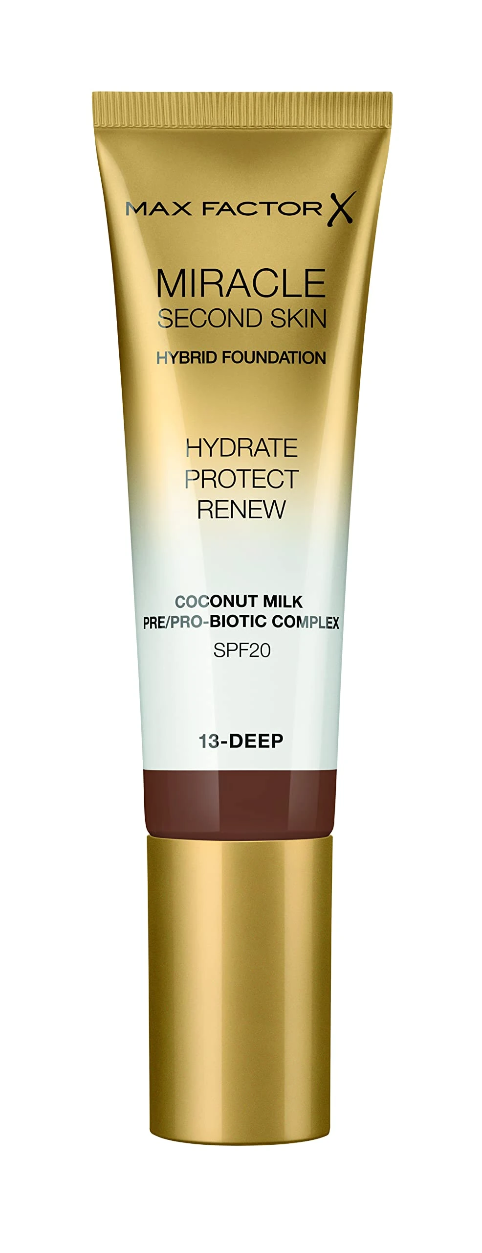 Max Factor Miracle Second Skin Hydrating Foundation, Deep - 30 ml