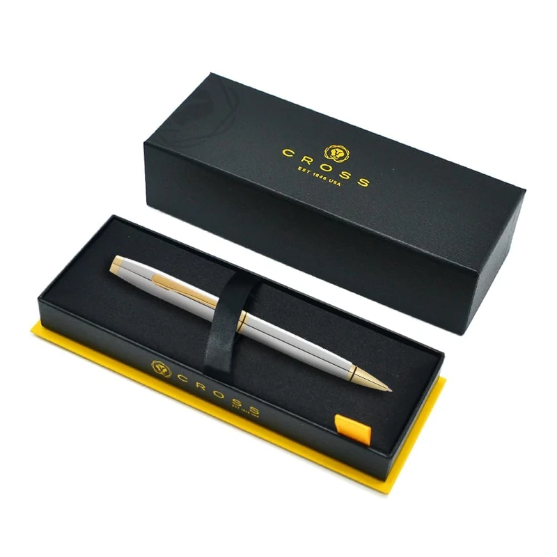 Coventry Ballpoint Pen - Polished Chrome with Gold Tone Appointments - Image 1