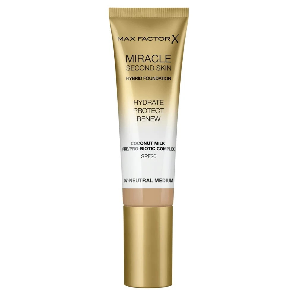 Max Factor Miracle Second Skin Hydrating Foundation, Neutral Medium, 30 ml (Pack of 1)