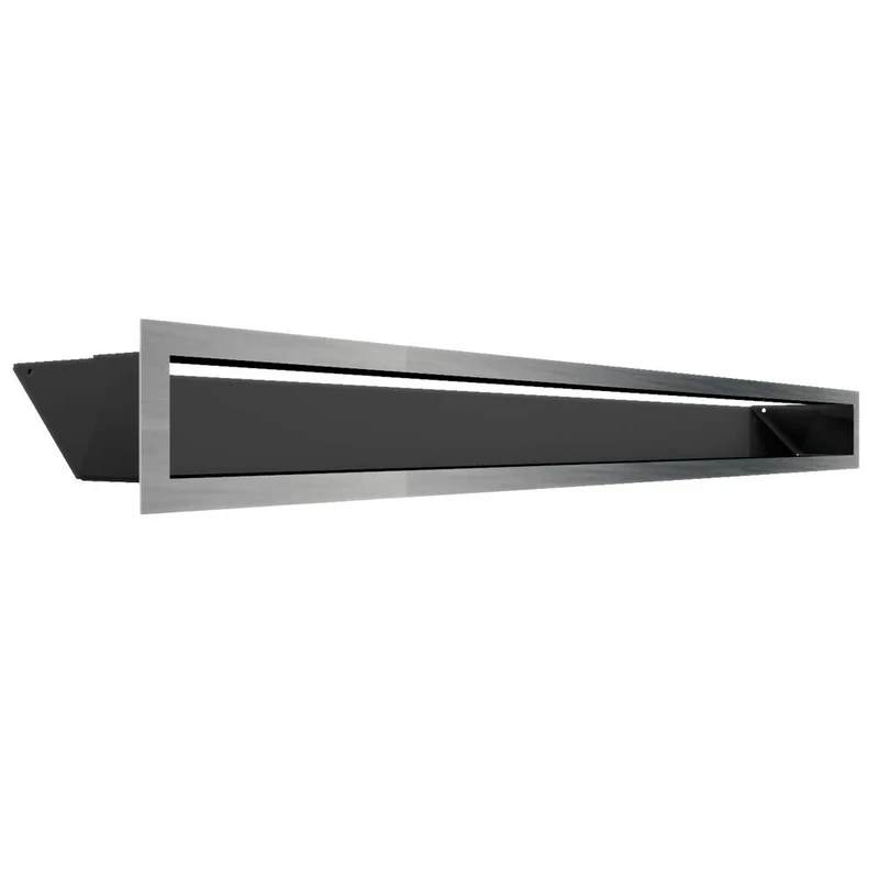 KRATKI ventilation grille AIR | Warm air grille 9 x 100 cm | Ground | Exhaust grille for chimney ventilation | Air intake at a 45 degree angle | overheating resistant | Ideal for modern interiors