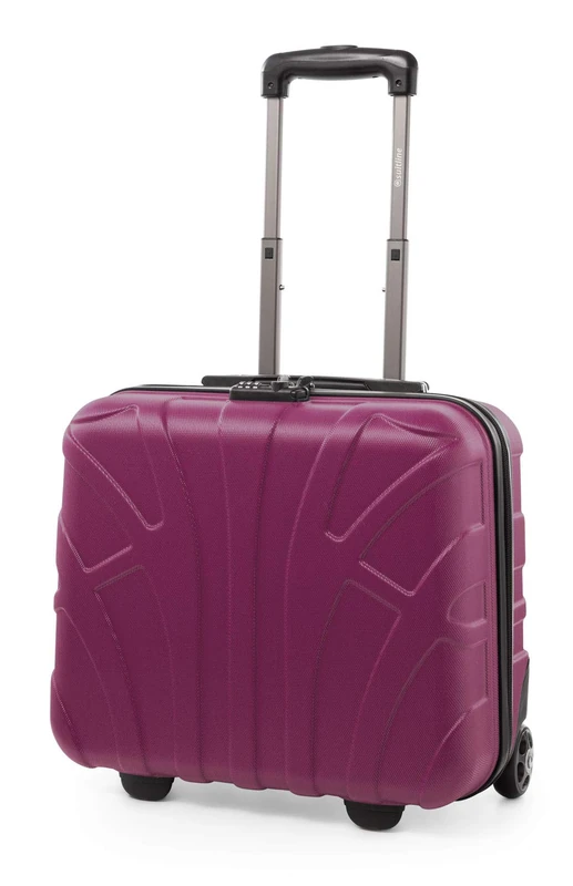 SUITLINE - Pilot Trolley, Hard Shell, Business Trolley, Cabin Suitcase, Pilot Case, Carry On Luggage, TSA, ABS, 2 Wheels, Silver