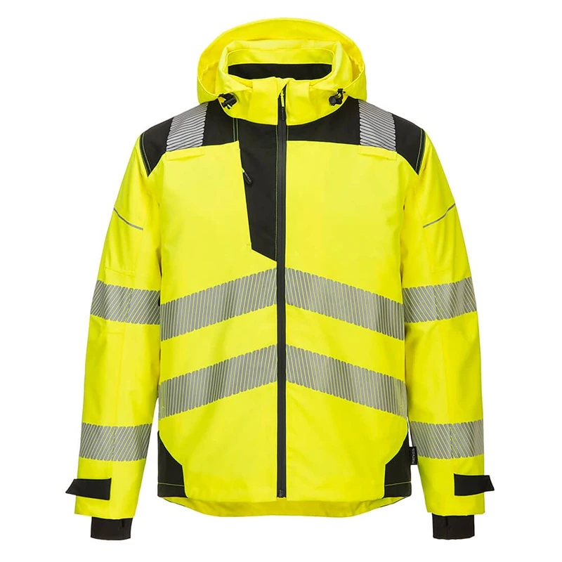 Portwest PW360 Men's Premium Hi Vis Reflective Waterproof Safety Jacket Yellow/Black, X-Large