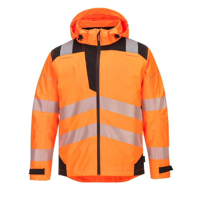 Portwest PW3 Hi-Vis Extreme Rain Jacket, Size: XL, Colour: Orange/Black, PW360OBRXL - Image 1