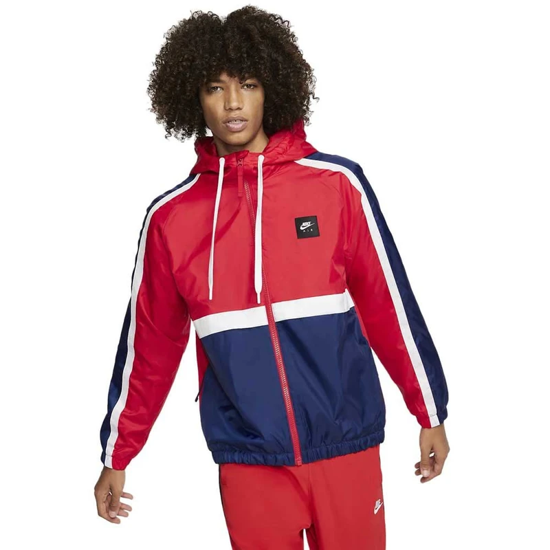 Nike M Nsw Air Jkt Ssnl Wvn Sport Jacket - University Red/Blue Void/White, Large