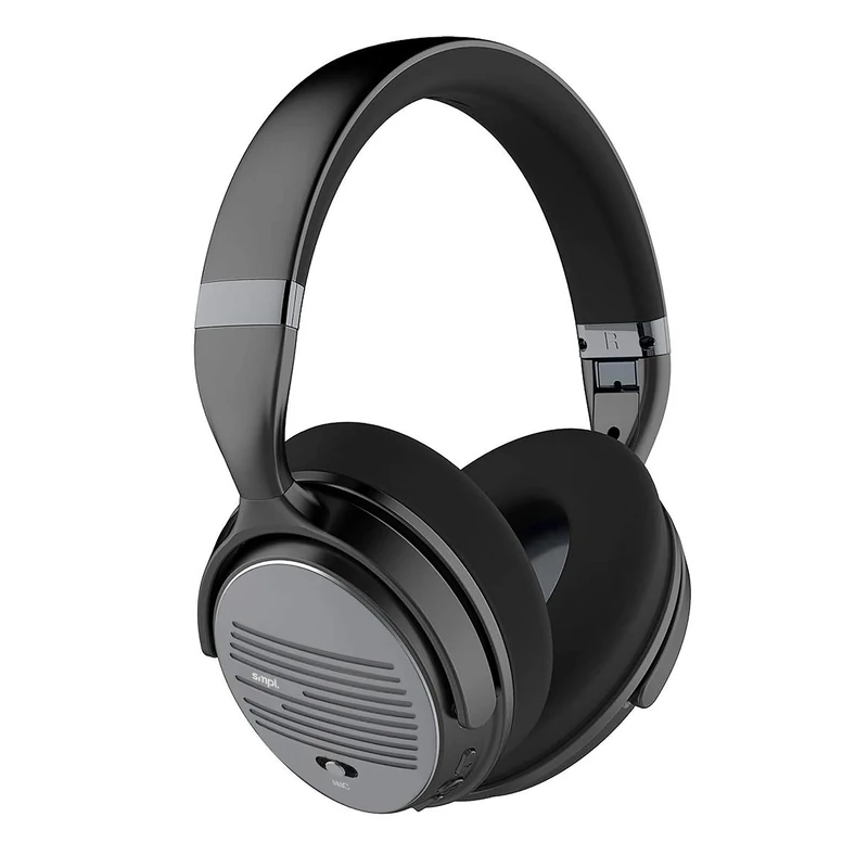 Smpl Active Noise Cancelling Headphones - Bluetooth ANC Over Ear Headphones with Microphone For Calling and Deep Bass for Total Audio Clarity, 16H Playtime - Black - Image 1