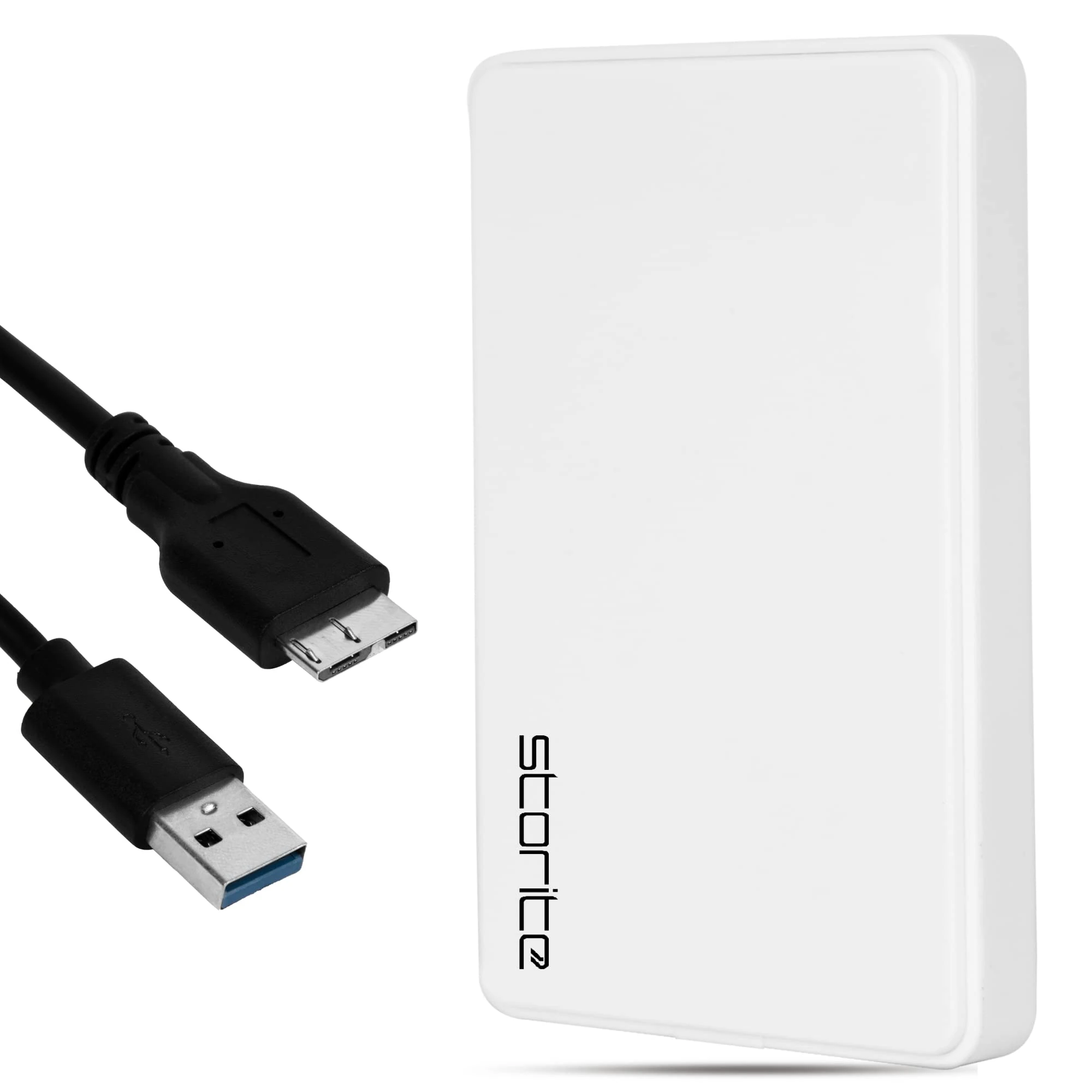 Storite External Hard Drive 320GB HDD USB3.0 Ultrafast Slim Data storage and Backup drive, Storage Expansion - Portable Hard Drive Compatible for Laptop, PC, Mac, Android, Gaming Console (White)