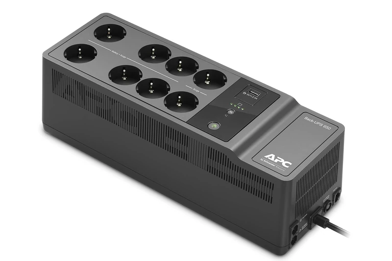 APC Back-UPS - BE650G2-GR - UPS 650VA, Black, (8 Outlets, Surge Protected, 1 USB Charging Port)