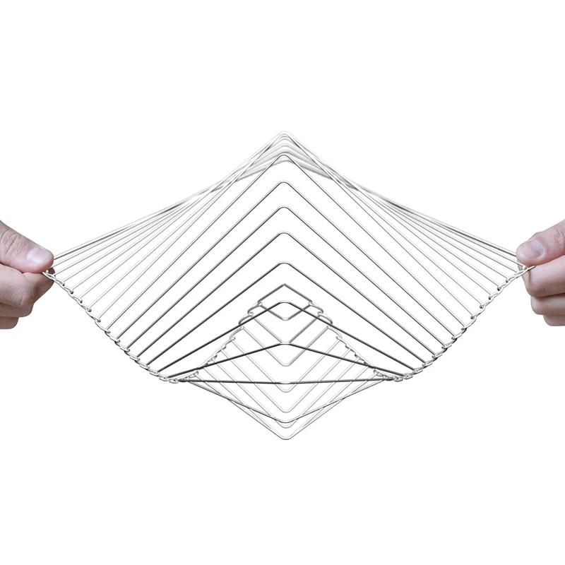 Atellani Square Wave | The Mesmerizing Kinetic Wind Spinner | Magical Calming Art Piece by British Artist Ivan Black | Handcrafted in Italy (Silver)