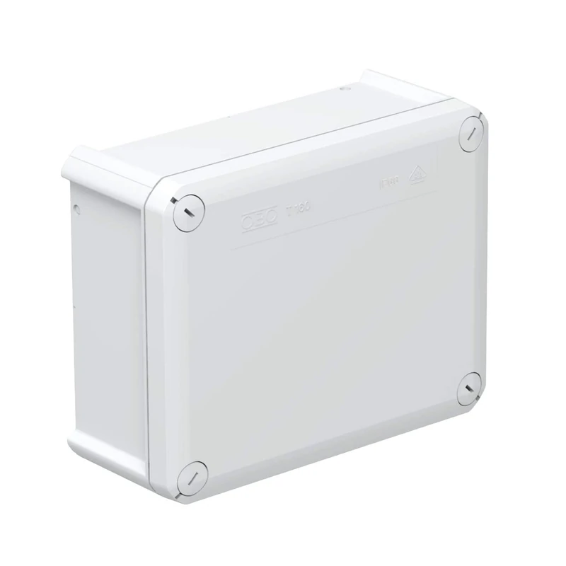 OBO Bettermann 2007271 Junction Box T 160, Blind, Polypropylene, Reinforced with Fibreglass, Luminous Grey, 176 mm x 135 mm x 67 mm Interior - Image 1