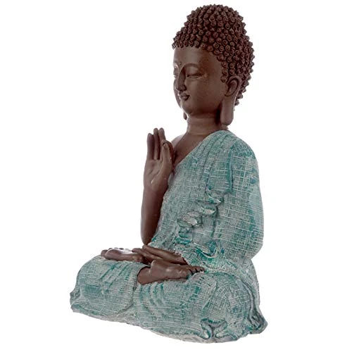 Puckator BUD349 Thai Buddha Brown, White and Turquoise - Enlightenment