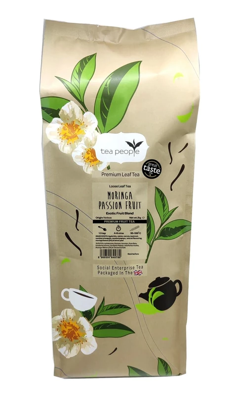 Tea People Moringa Passion Fruit, 2 Kg Loose Leaf Tea in Large Catering Pack