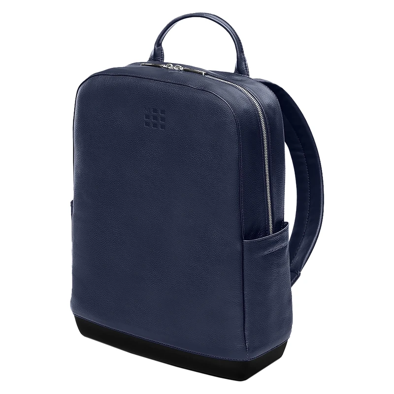 Moleskine Classic Collection Leather Backpack, Fits up to 15" Laptop / Tablet / iPad, Size 32 x 42 x 11 cm, Sapphire Blue